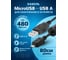 Кабель Retic USB 2.0 OTG для смартфона, штекер микро-USB, штекер USB-A OTG, с ферритом чёрный 0,8 м AT9174 3
