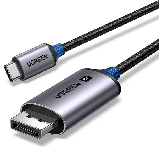 Кабель Ugreen CM556 Type-C — DP 1.4, 8K, 2м, цвет черный 25158