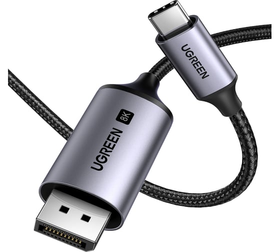Кабель Ugreen CM556 Type-C — DP 1.4, 8K, 2м, цвет черный 25158