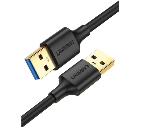 Кабель Ugreen US128 USB-A 3.0 Male to Male Cable, 1м, цвет черный 10370