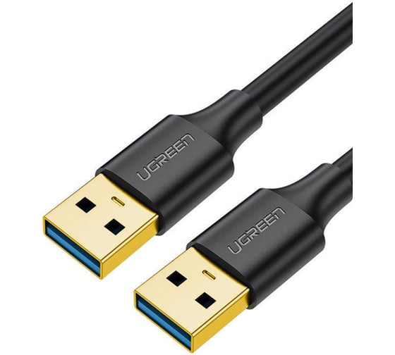 Кабель Ugreen US128 USB-A 3.0 Male to Male Cable, 1м, цвет черный 10370