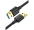 Кабель Ugreen US128 USB-A 3.0 Male to Male Cable, 1м, цвет черный 10370 1