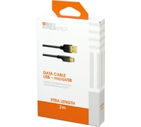 Кабель передачи данных IS Micro USB 2.0 Interstep 2m GOLD, B201, 17271