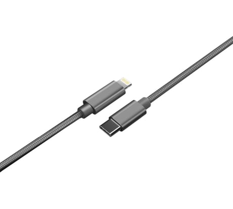 Кабель Type-C - Lightning не MFI Interstep нейлон, темно-серый, 1m, B201 58191