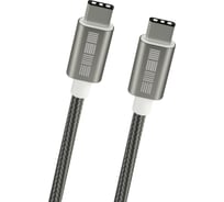 Кабель Interstep, TypeC-TypeC E-mark Chip USB2.0 Silver нейлон 1,0м,М-М 77031