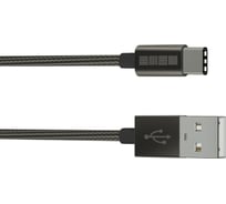 Кабель TypeC-USB A USB3.0 Interstep нейлон Черный, длина 0,2м, B210, 67437