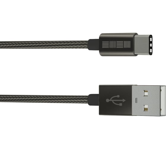 Кабель TypeC-USB A USB3.0 Interstep нейлон Черный, длина 0,2м, B210, 67437