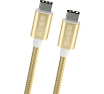 Кабель Interstep, TypeC-TypeC USB2.0 Gold нейлон 1,0м, AA, M-M, B201 55268