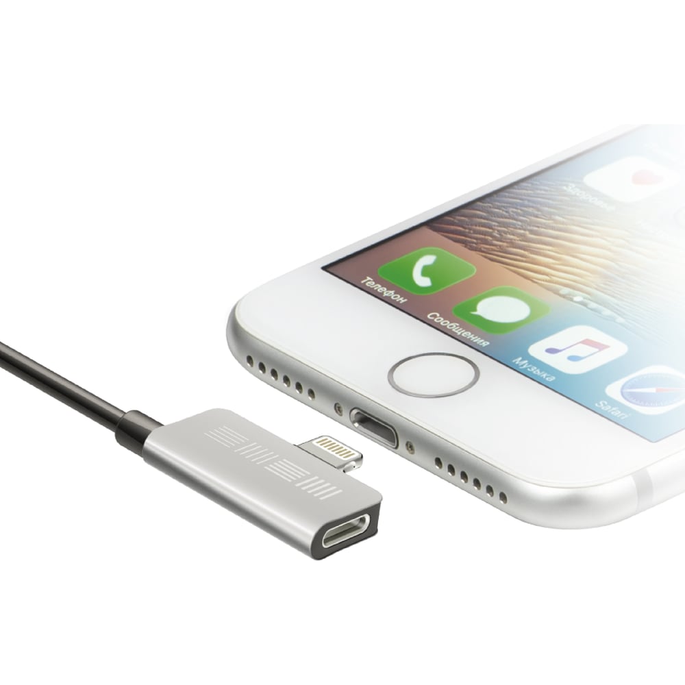 Кабель Interstep, Lightning ChargeN Listen, 0,2м, Bk/Slv, TPE ...