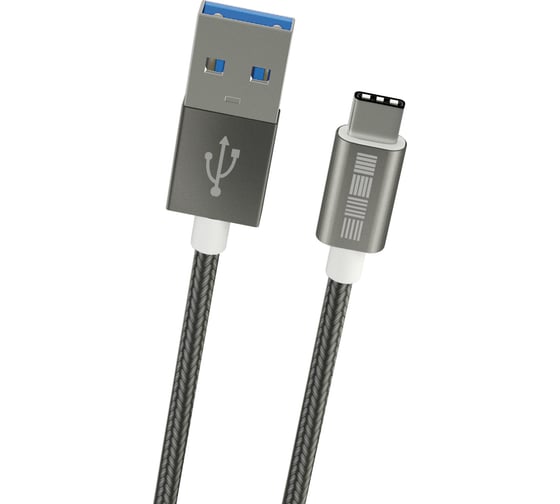 Кабель TypeC-USB A USB3.0 Interstep длина 1.0m нейлон Space Gray, B201, 51823 1