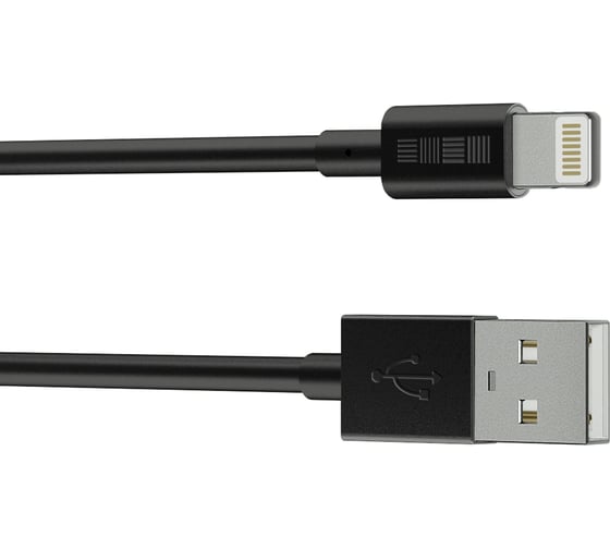 Кабель USB iPhone5/iPadmini 8pin MFi Interstep 1.0m черный, B201, 33573 1