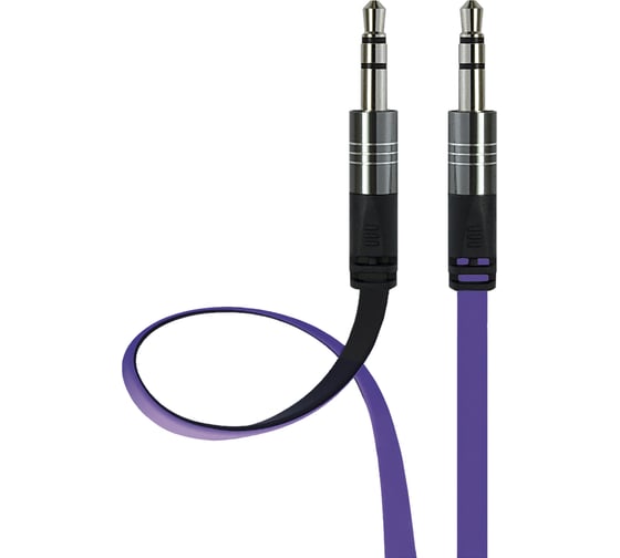 Аудио кабель Interstep, AUX BW 3.5мм jack - 3,5мм jack фиолетово/черный, 2м, B203 27716