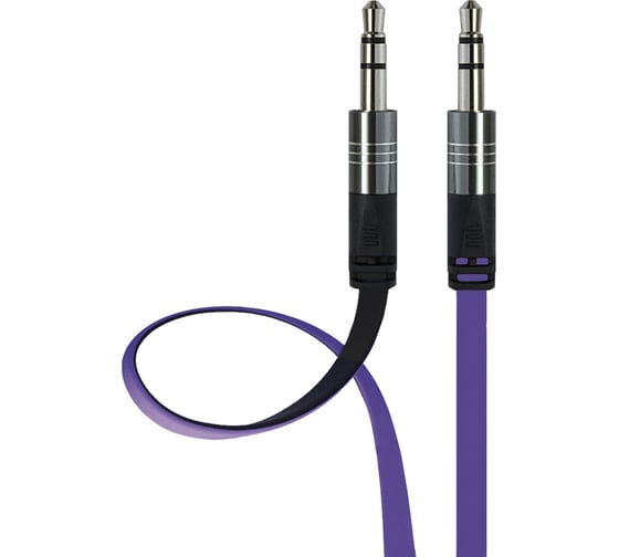 Аудио кабель Interstep AUX BW 3.5мм jack - 3,5мм jack фиолетово/черный, 1м, B201, 49595 1