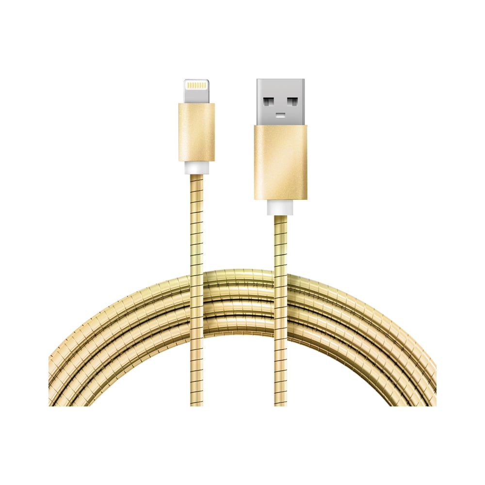 Кабель REXANT USB-A – Lightning, 2,4А, 1м, в золотой металлической ...
