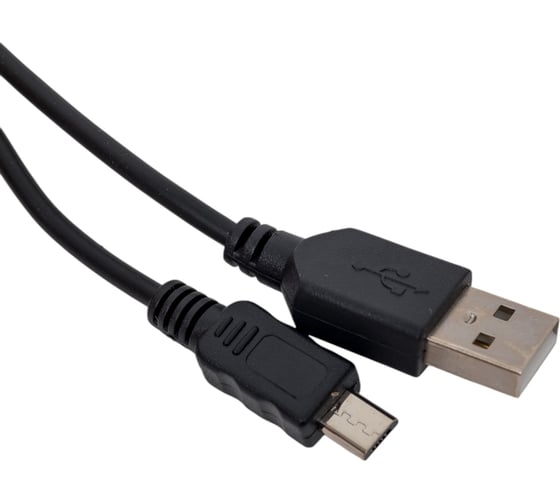 Кабель REXANT USB-A – micro USB, 1А, черный, длинный штекер, 1 м 18-4268-20