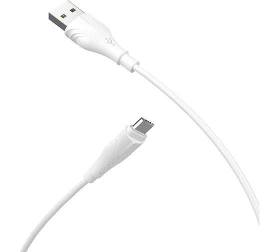 USB-кабель BOROFONE, AM-microBM 1 метр, 2A, ПВХ, белый 23752-BX18mW1