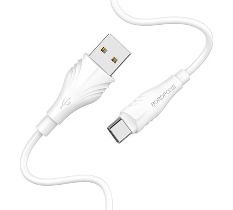 USB-кабель BOROFONE, AM-Type-C 3 метра, 1.6A, ПВХ, белый 23752-BX18tW3