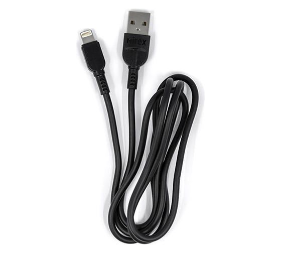 Кабель Mirex, USB 2.0 AM-8pin Lightning 1 метр, 2.4A, чёрный, в коробке 13700-008i2BK