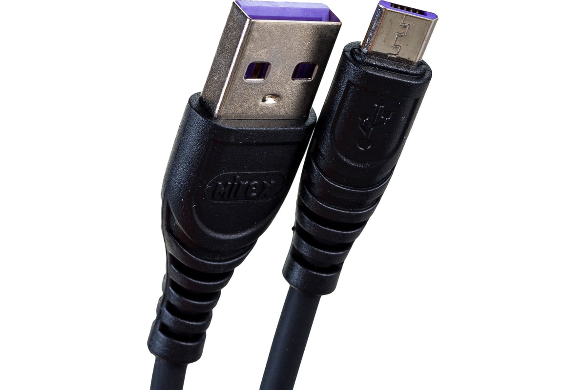 Кабель Mirex, USB 2.0 AM-microBM 1,2 метра, 3A, чёрный, в коробке  13700-007M3BK - выгодная цена, отзывы, характеристики, фото - купить в  Москве и РФ