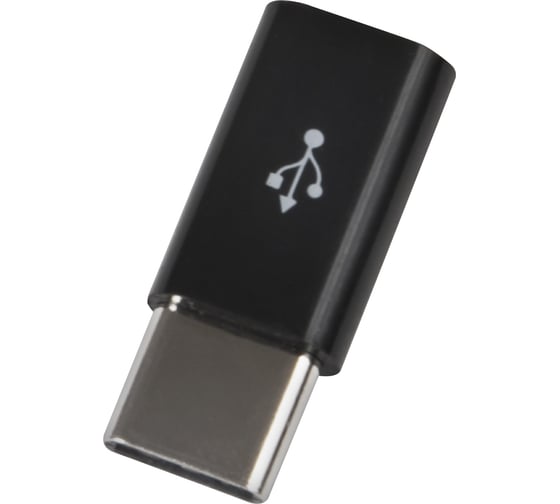 Адаптер-переходник Red Line Micro USB - Type-C пластик, черный УТ000016931