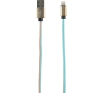 Дата-кабель Red Line USB – 8 – pin для Apple 2 метра оплетка "экокожа", синий УТ000014166