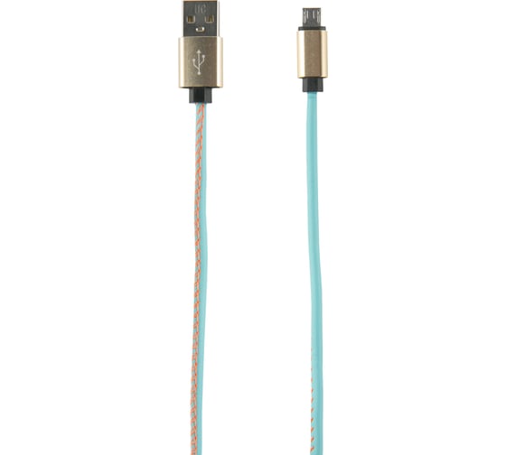 Дата-кабель Red Line USB - micro USB 2 метра оплетка "экокожа", синий УТ000014172 1