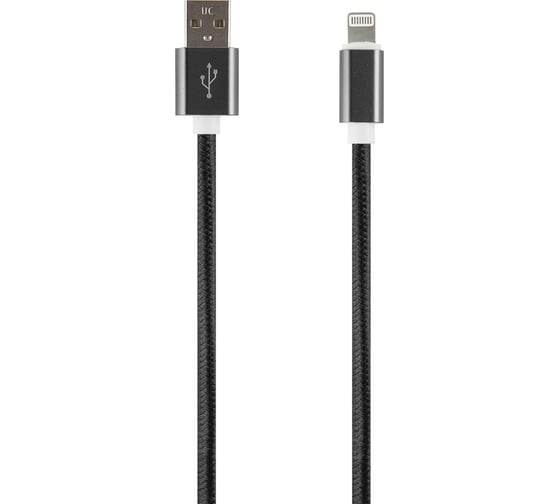 Дата-кабель Red Line USB – 8 – pin для Apple 2 метра нейлоновая оплетка, черный УТ000017394