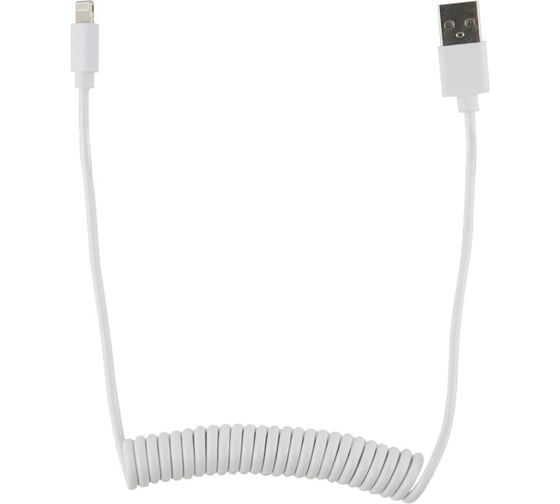 Дата-кабель Red Line Spiral USB - Lightning, белый УТ000015708