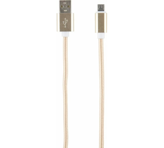 Дата-кабель Red Line USB - micro USB 2 метра нейлоновая оплетка, золотой УТ000014162 1