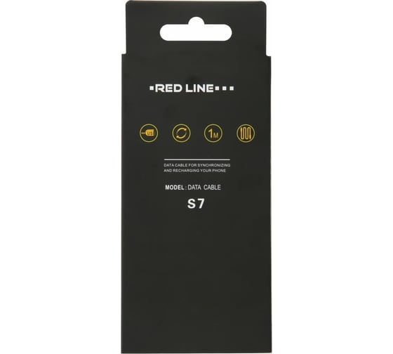 Дата-кабель Red Line S7 USB - 8 - pin для Apple, металлическая обмотка, черный УТ000012472