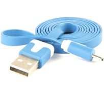 Дата-кабель Red Line Плоский USB - micro USB lite, синий УТ000010321