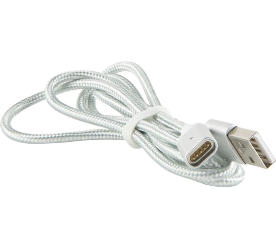 Дата-кабель Red Line Магнитный USB - Type-C, нейлоновая оплетка, серебристый УТ000012854