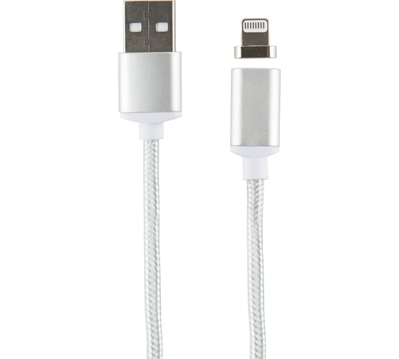 Дата-кабель Red Line Магнитный USB - 8 - pin для Apple, нейлоновая оплетка, серебристый УТ000012860 1