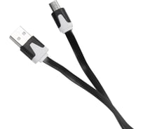 Дата-кабель Red Line Плоский USB - micro USB lite, черный УТ000010320