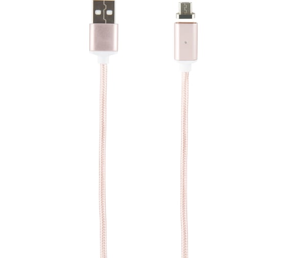 Дата-кабель Red Line Магнитный USB - micro USB, нейлоновая оплетка, розовый УТ000012858