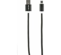 Дата-кабель Red Line USB - micro USB нейлоновая оплетка, черный УТ000013408