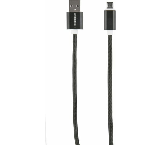 Дата-кабель Red Line USB - micro USB нейлоновая оплетка, черный УТ000013408