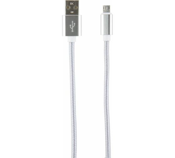 Дата-кабель Red LineUSB - micro USB 2 метра нейлоновая оплетка, серебристый УТ000014160