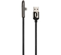Дата-кабель USAMS U34 USB - Lightning с индикатором, боковой, черный SJ362USB01 УТ000019978