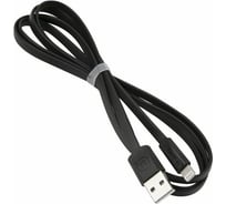 Дата-кабель USAMS -U2 USB - Lightning, плоский, черный SJ199IP01 УТ000019981
