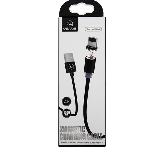 Дата-кабель USAMS -SJ292 USB - Lightning, Магнитный кабель, черный SJ292USB01 УТ000020217