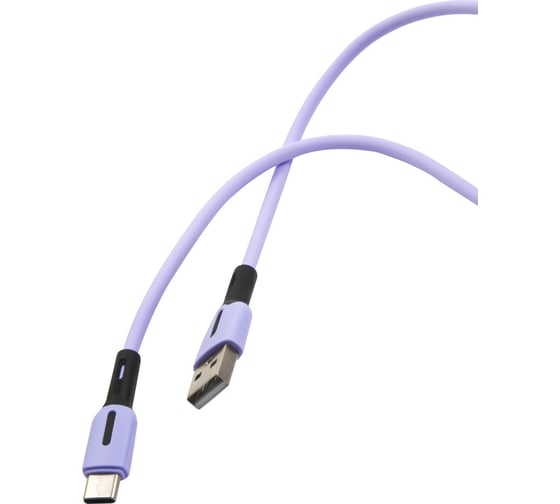 Дата-кабель USAMS SJ433 USB - Type-C с индикатором 1 м силикон, фиолетовый SJ433USB04 УТ000021055 1
