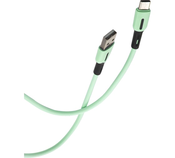 Дата-кабель USAMS SJ433 USB - Type-C с индикатором 1 м силикон, мятный SJ433USB03 УТ000021054 1