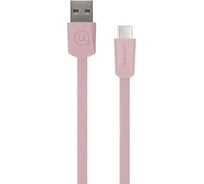 Дата-кабель USAMS U2 USB - Type-C, плоский, розовый SJ200TC05 УТ000020906