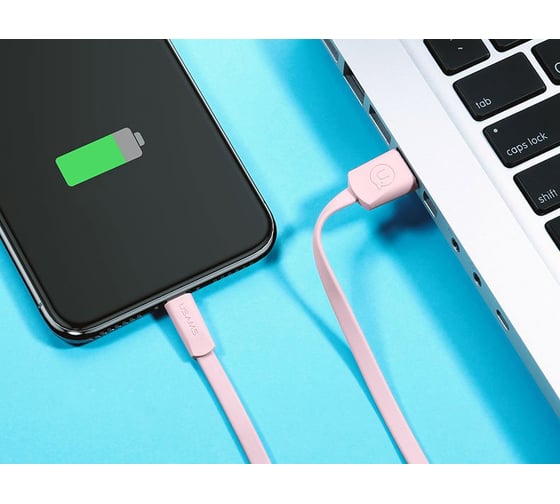 Дата-кабель USAMS U2 USB - Type-C, плоский, розовый SJ200TC05 УТ000020906