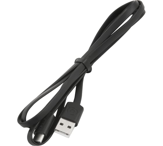 Дата-кабель USAMS U2 USB - Type-C, плоский, черный SJ200TC01 УТ000019984