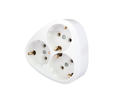 Разветвитель BYLECTRICA 3 гнезда с заземляющим контактом, ромашка РВ16-259
