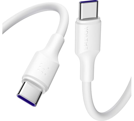 Кабель VOLTME USB2.0 Powerlink EDC CTC 5A, 100W USB-С - USB-C 1.2M Белый C2279