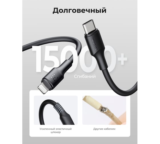 Кабель VOLTME USB2.0 Powerlink EDC CTC 5A, 100W USB-С - USB-C 1.2M Черный C2278