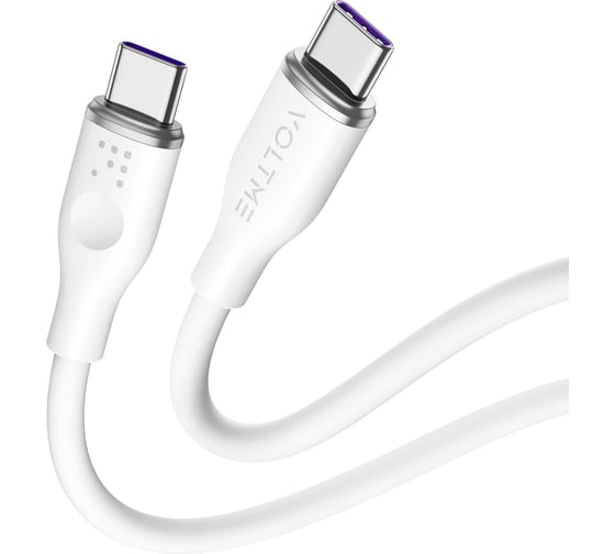 Кабель VOLTME USB2.0 Powerlink Moss CTC 5A, USB-С - USB-C 1.0M Белый C2031 1